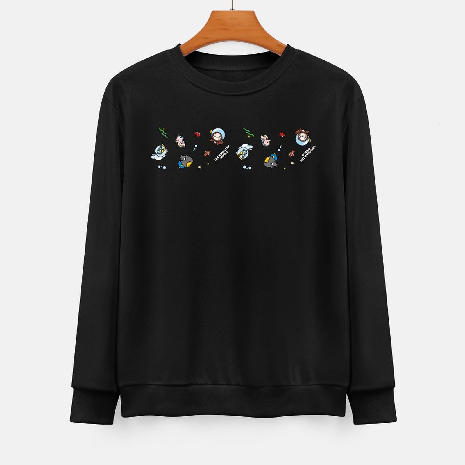 Front Patterned Long Sleeve TopEasy-Care Neutral